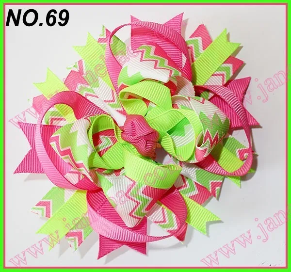 500 шт 4,5 ''шеврон волосы банты девушки банты из бутика фанки слоистых Hairbows бутик фанки лук