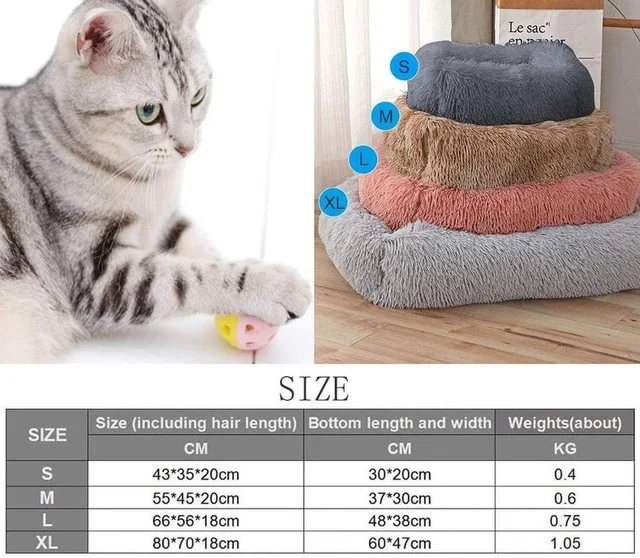 Square Dog Cat Bed with side Cover Medium Large Sofa Plush Kennel Winter Warm Puppy Mat Nest Soft House Non-slip Basket Cushion 5