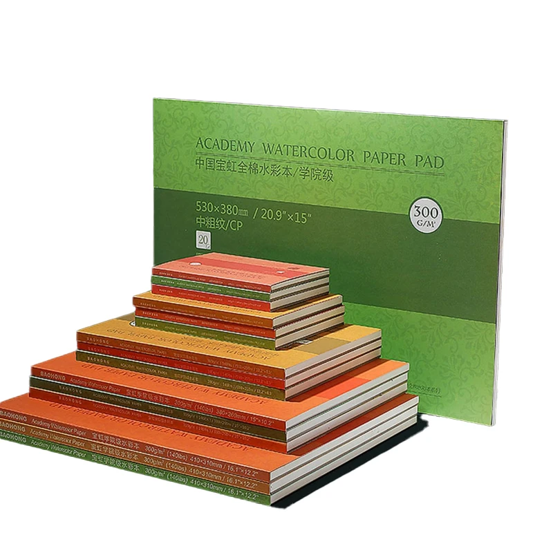 

Baohong 300gsm профессиональная Академия акварельные скетчбуки 100% хлопок Акварельная бумага 20 листов для художников