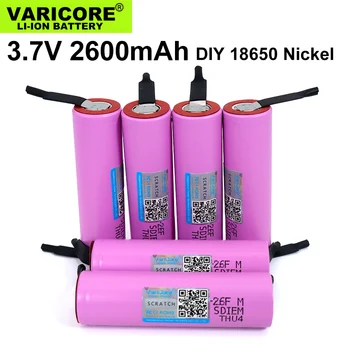 

10PCS/lot VariCore Original 18650 3.7V 2600mAh rechargeable battery ICR18650-26F batteries Industrial use+DIY Nickel