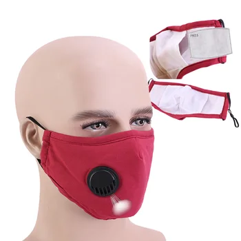 

PM2.5 Anti-Dust Face Mask + 2pcs Masks Filter Mouth Mask with Breathing Valve Respirator Anti Dust Pollution Mask for women men