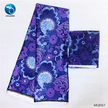LIULANZHI африканская восковая ткань s фиолетовые принты цветы Шелковый воск ткань 4+ 2 ярдов Горячая Распродажа нигерийская атласная ткань для женщин ML8X