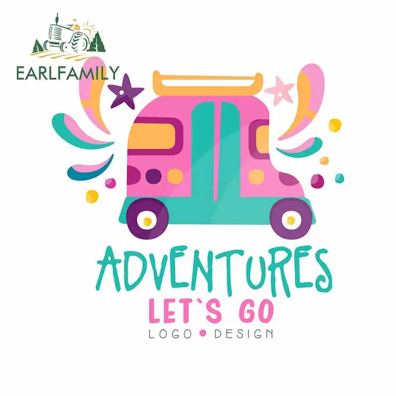 EARLFAMILY 13 см x 12 7 для приключений Lets Go Camper Truck Наклейка 3D забавные наклейки