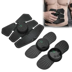EMS Abdominal Muscle Stimulator Portable Smart Fitness Waist Weight Loss Body Shaping Massage Sticker Battery Type Black Unisex