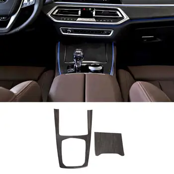 

Car Accessories For BMW X5 G05 2019-2020 ABS Oak wood grain Gears Frame Cup Holder Gear Panel Covers Trim Interior