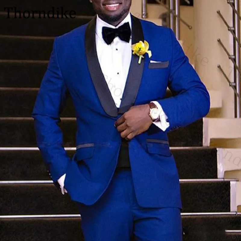 2019-Bow-Tie-Blazer-Pants-New-Royal-Blue-Wedding-Suit-One-Button-Slim-Fit-Groom-Tuxedos