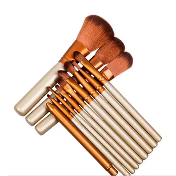 

12pcs Eyeshadow Makeup Brushes Gold Eye Shadow Eyeliner Lip Brush Set Tool Soft Synthetic Hair Cosmetics Tools