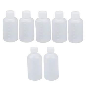 

7Pcs Clear Plastic Cylinder Shaped Chemical Agent Bottle - 5Pcs 60Ml & 2Pcs 100Ml