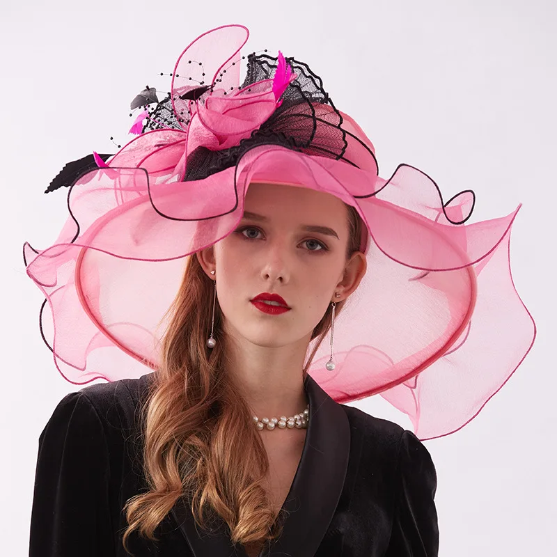 New Wedding Hats Women Elegant Flower 