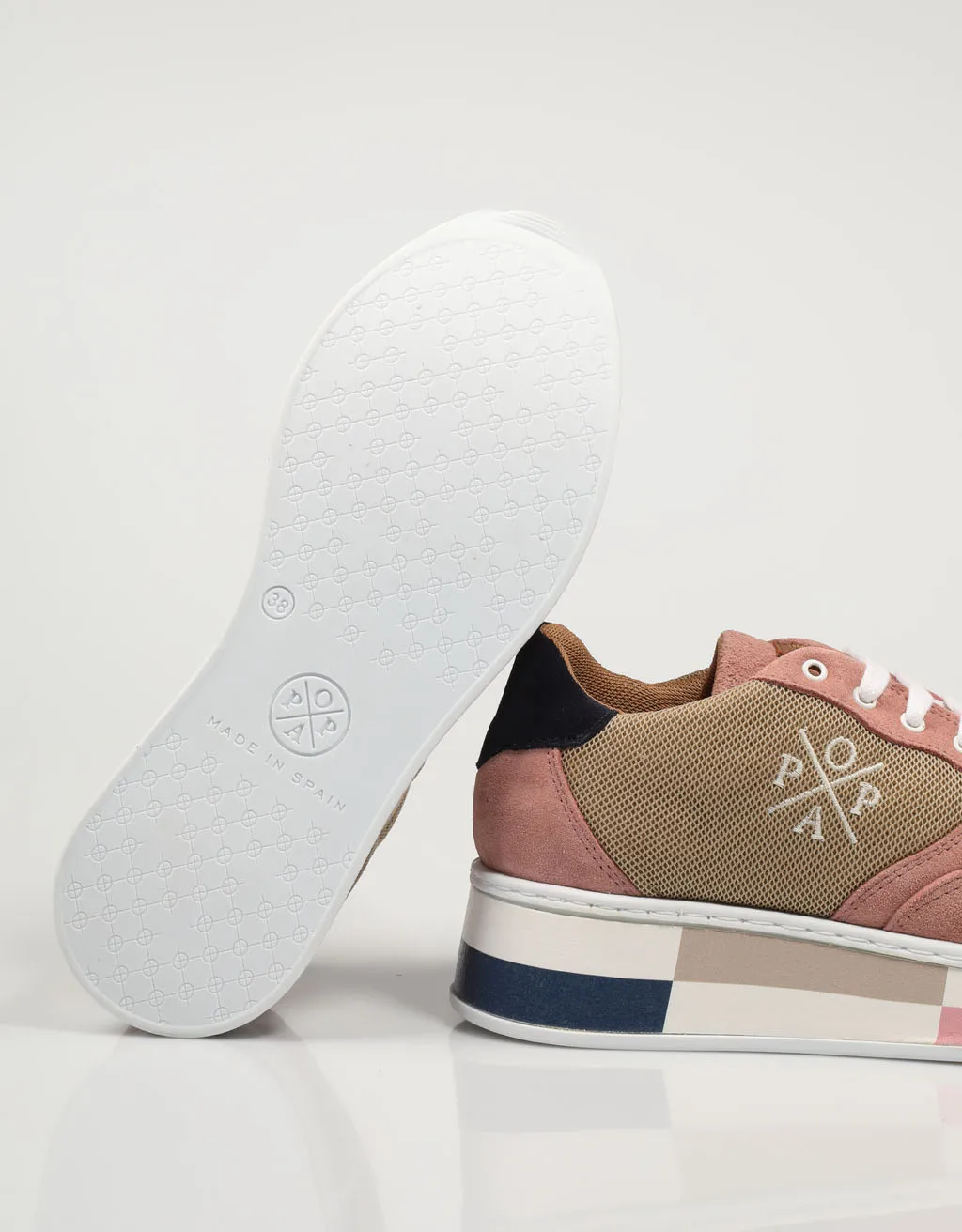 POPA ZAPATILLAS 016 MIREIA ROSA DS90103 028 Rosa Lona Cuña baja Mujer rose  SNEAKERS Woman 77038|Zapatos planos de mujer| - AliExpress