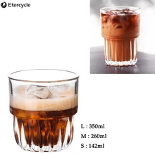 Высококачественная прозрачная стеклянная чашка, нижняя утолщенная пивная кружка для сока, молока, кофе, чашка 142 мл-350 мл, изысканное креативное утолщенное стекло