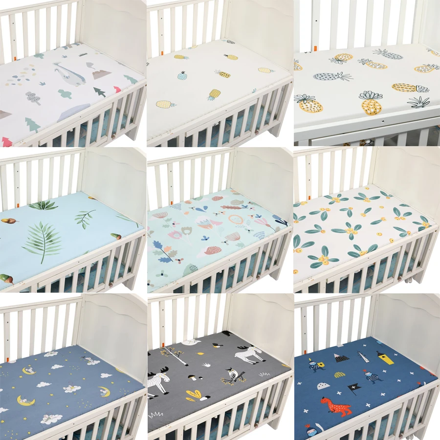 Baby Crib Fitted Sheet Cotton Baby Bed Mattress Cover Bedding For Cot 130*70 cm 