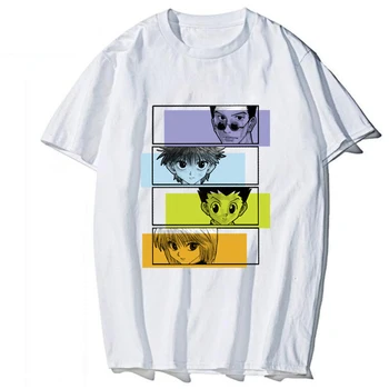 

Killua Zoldyck T Shirt For Men Pre-shrunk Cotton Handsome T-shirt O-Neck Short Sleeve Hunter X Hunter Tee Harajuku