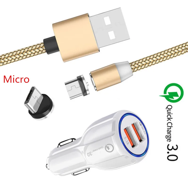 Магнитный кабель Micro USB для Samsung galaxy A10e A6 A7 2018 J6 J4 Nokia 6 5 ZTE Blade A3 V7 V9 быстрая зарядка QC 3