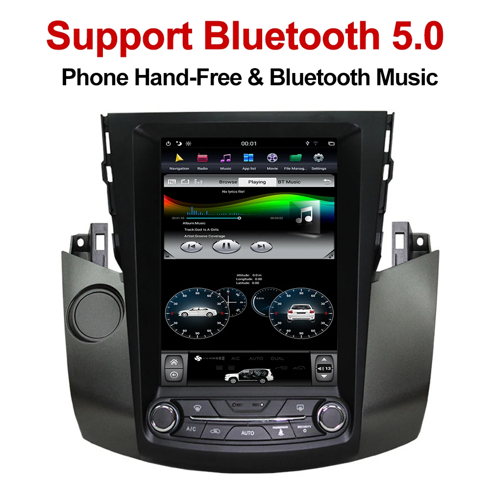YAZH Android 8,1 OS 10," ips авто радио плеер для Toyota RAV4 2003 2004 2005 2006 2007 2008 2009 с Bluetooth 5,0 gps Navi