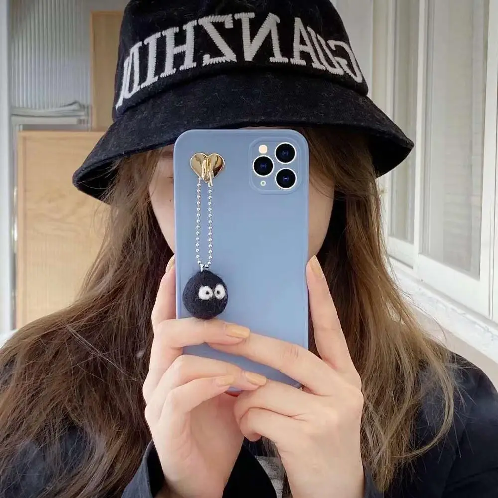 

Straight edge mold solid color + coal ball pendant appearance patent photo frame IMD soft shell iPhone 7-11promax iPhone 12 / 12