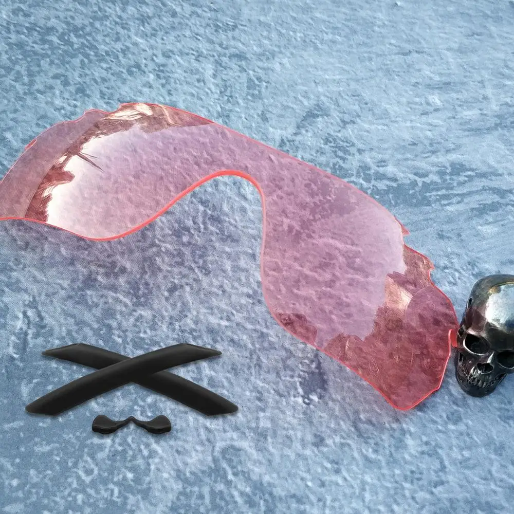 Pink-NoPolarize-Kit Firtox True Замена поляризованных линз и EarSocks и Носовые фиксирующие накладки для-солнцезащитные очки Oakley Radarlock, края вентилируемый солнцезащитные очки(объектив только)-Множественная - Цвет линз: Pink-NoPolarize-Kit