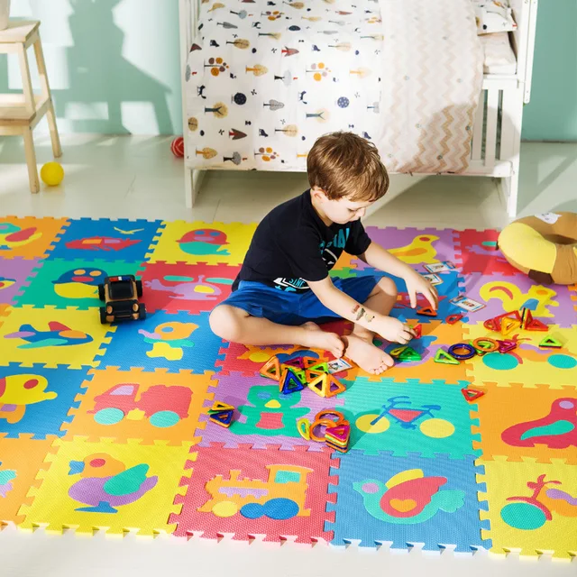 Children's Mat EVA Kids Foam Puzzle Carpet Baby Play Mat Interlocking Floor Tiles with Alphabet and Numbers DropShipping 2