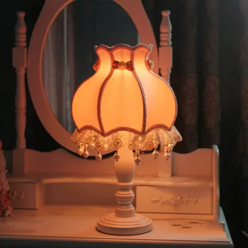 

Modern LED Fabric Lampshades Table Lamps Living Room Bedroom Desk Lighting Fixtures Princess room E27 Decor Light YHJ011509