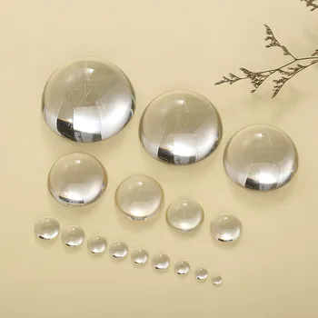 투명 반구 유리 카보 숑 8 10 12 14 16 18 20 25 30mm, 쥬얼리 제작 용 라운드 투명 DIY 카메오 펜던트 액세서리