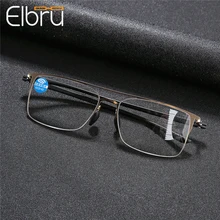 Elbru, металлическая полная оправа, Мультифокальные Прогрессивные очки для чтения, для мужчин и женщин, для рыбалки, походов, пресбиопии, очки, Классические солнцезащитные очки