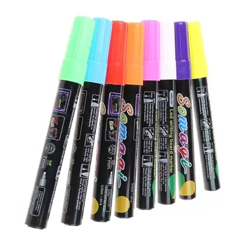 

8 Colors Highlighter Fluorescent Liquid Chalk Marker Neon Pen for LED Writing Board Blackboard Glass Painting Graffiti Office
