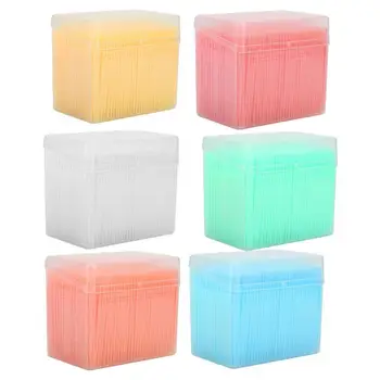 

1100pcs / box Tooth Brushes Double- Teeth Cleaning Toothpick Oral Care Floss Pick Toothpick Teeth Brush