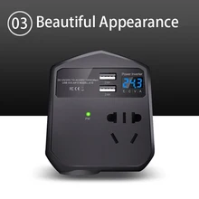 Автомобильный инвертор 12 V/24 V to 220V преобразователь питания USB зарядное устройство разъем трансформатора