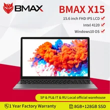 BMAX X15 laptop 15.6 '' Intel 4120 cpu quad core windows10 laptop 1920 * 1080 8GB RAM 128GB ROM Dual WiFi HDMI USB gamepad