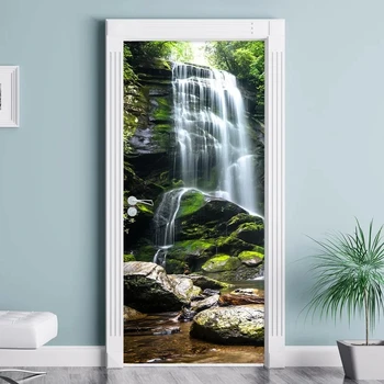 

3D Step Door Sticker New Decals Mural DIY Waterfall Scenery Selfadhesive Waterproof Wallpaper Poster Renovation For Home Decor