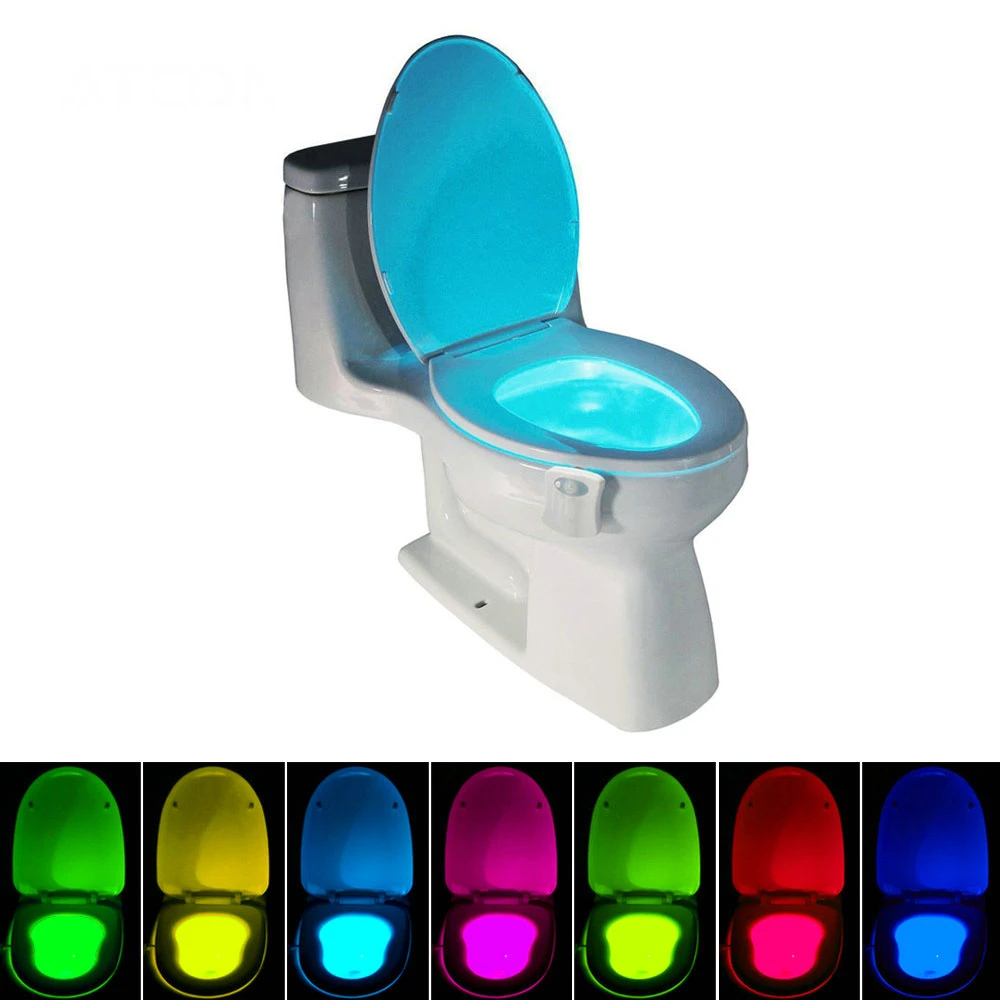 night light lamp Wholesale Smart PIR Motion Sensor Toilet Seat Night Light 8 Colors for Home Toilet Bowl Bathroom Light Waterproof Backlight Lamp red night light