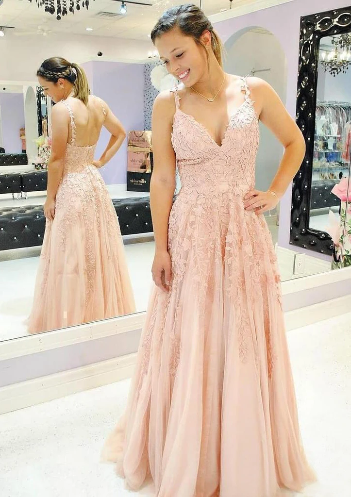 Розовый Robe De Soiree, сексуальные длинные вечерние платья с открытой спиной, для невесты, элегантное Бордовое платье с аппликацией и v-образным вырезом, официальное вечернее платье - Цвет: Розовый