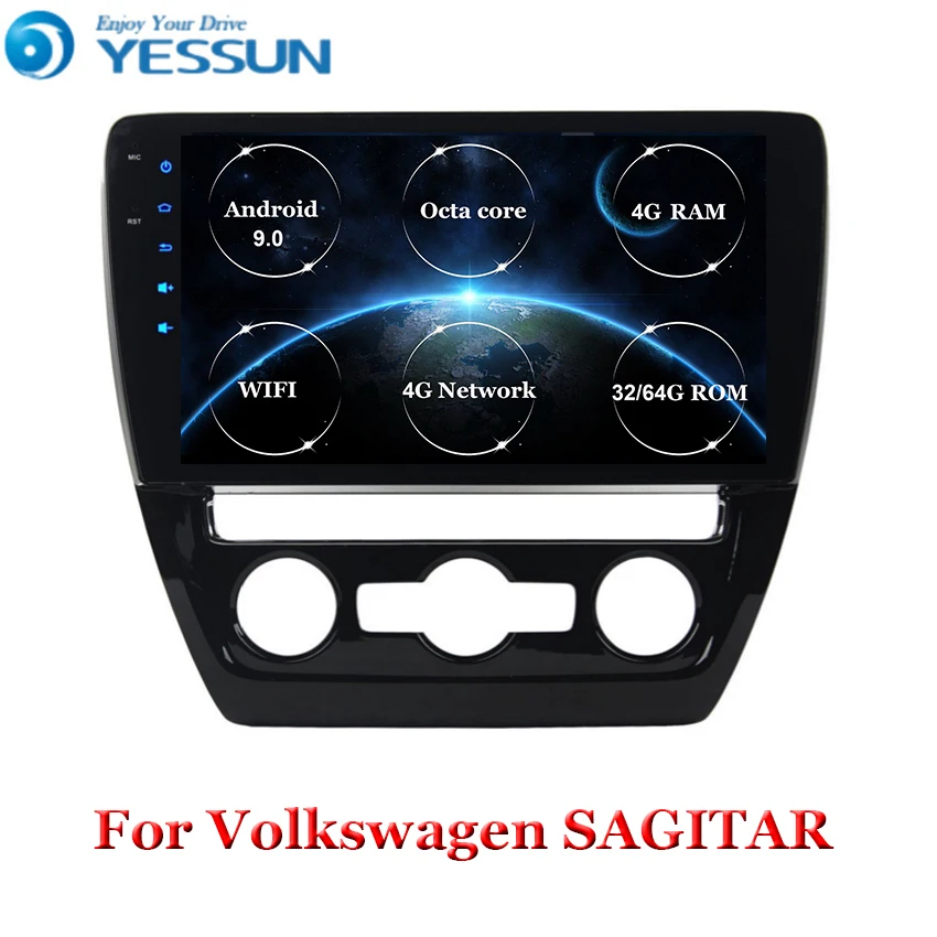 2din Car GPS Radio Multimedia Player For Volkswagen SAGITAR 2012 2013 2014 2015 Android 9 10.1" Wifi Head Unit | Автомобили и