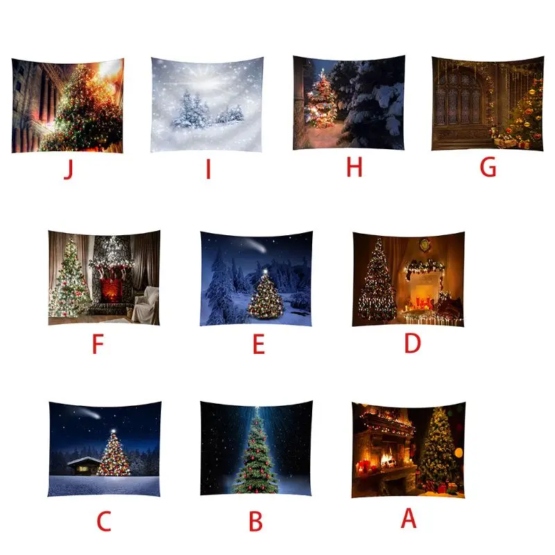 

Colorful Light Bulb Christmas Tree Wall Hanging Tapestry European Style Digital Printing Microfiber Towel Blanket for Home Decor