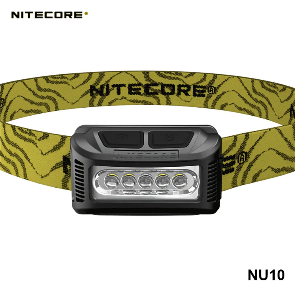 Nitecore NU10 160 Lumens USB Rechargeable Headlamp with White and Red LEDs USB Cable and Lumentac Adapter