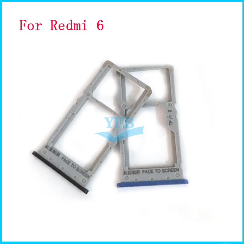 Adaptadores de tarjetas Sim para Xiaomi Redmi Note 6 Pro, piezas de reparación de soporte de bandeja Sim