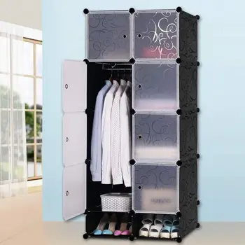 

Clothes Rail Wardrobe Shoe Cabinet Cloth Storage Cabinet Rack DIY Assembly Easy Install Reinforcement Wardrobe Closet Shoes Rack