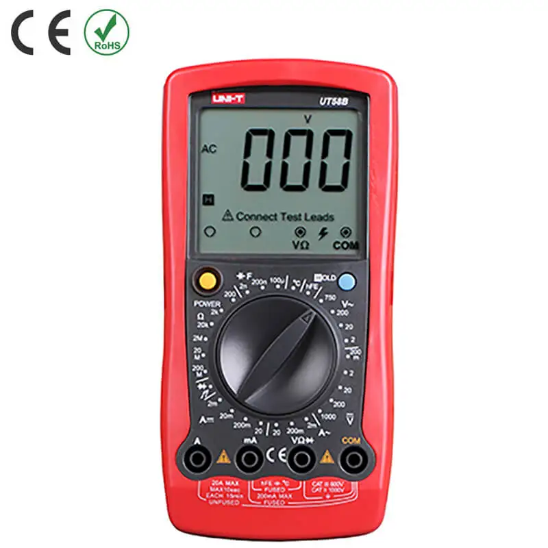 Uni-t UT58A UT58B UT58C UT58D Цифровой мультиметр хранение данных ручной диапазон AC DC Вольтметр Амперметр Омметр - Цвет: UT58B