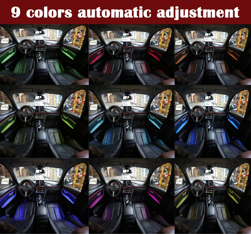 For BMW 3 Series GT / 4 Series 2013-2018 Car neon ambient light 9-color decorative Atmosphere LED strip F32 F33 F34