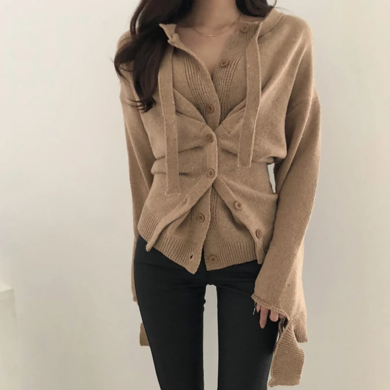 RICININA, красный свитер, кардиган для женщин, v-образный вырез, пуговицы, бандаж, кашемировый свитер, женский, длинный рукав, осень, Повседневный, Truien, зимний