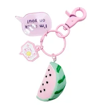 Version coréenne de la coupe fruits porte-clés bande dessinée résine porte-clés hommes et femmes Couple sac pendentif créatif mignon cadeau porte-clés(China)