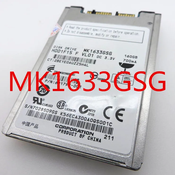 Новый жесткий диск 160 Гб 1 8 дюйма MicroSATA MK1633GSG для 2740p 2730p 2530p 2540p HDD x300 x301 T400S T410S Замена