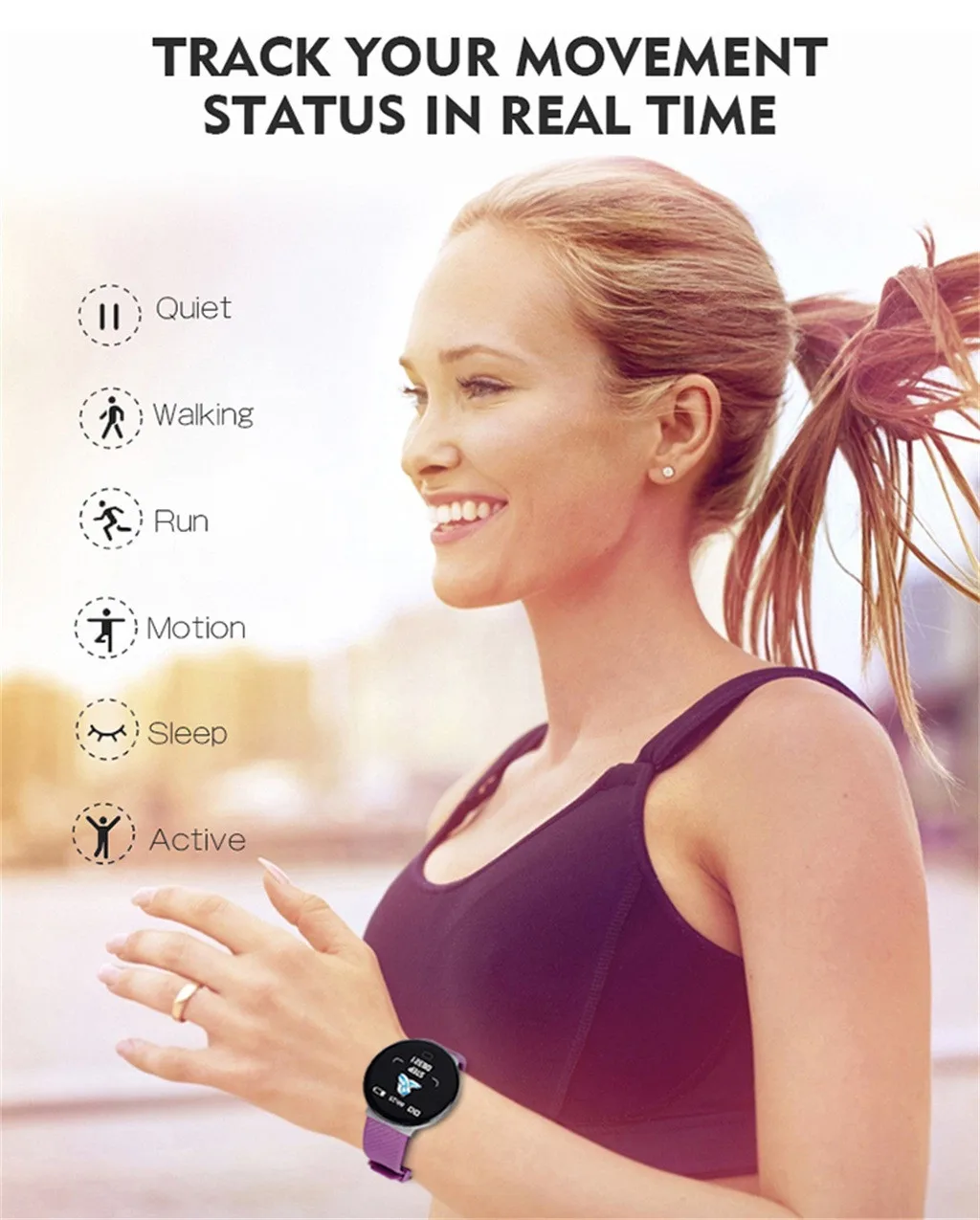D19 Smart Watch Women Men Smartwatch Quality IP65 Waterproof Blood Pressure Heart Rate FitnessTracker sports Smartwatch  20J24