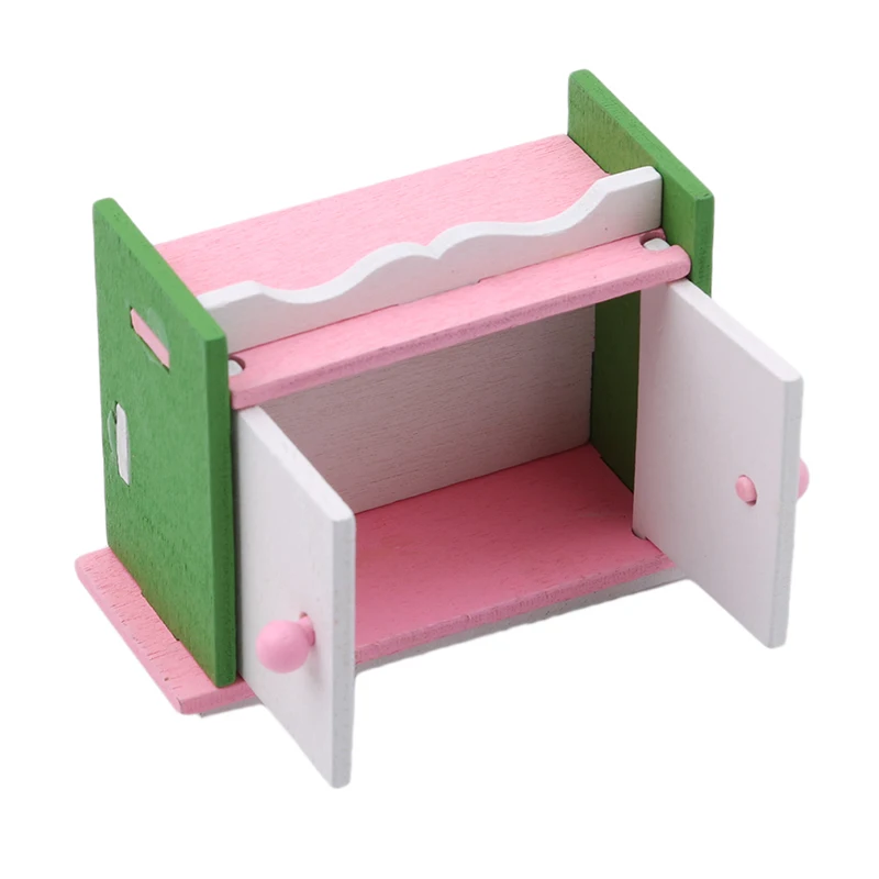 Кукольный домик мебель двойная кровать с подушками и одеялом деревянная кукла ванная комната кукольный домик с мебелью миниатюрная детская игрушка для игр