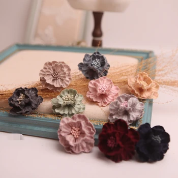 

4Pcs/Lot Patches Stick-On Flower Heads Artificial Flowers For Wreath Wedding Hat Decoration Wholesale Handmade Flowers
