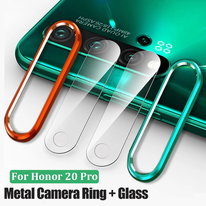 

Tempered Glass for Huawei Honor 20 Pro Glass Nova 5i 5T Pro Metal Ring Camera Lens Protective Screen Protector Film len 20i V30