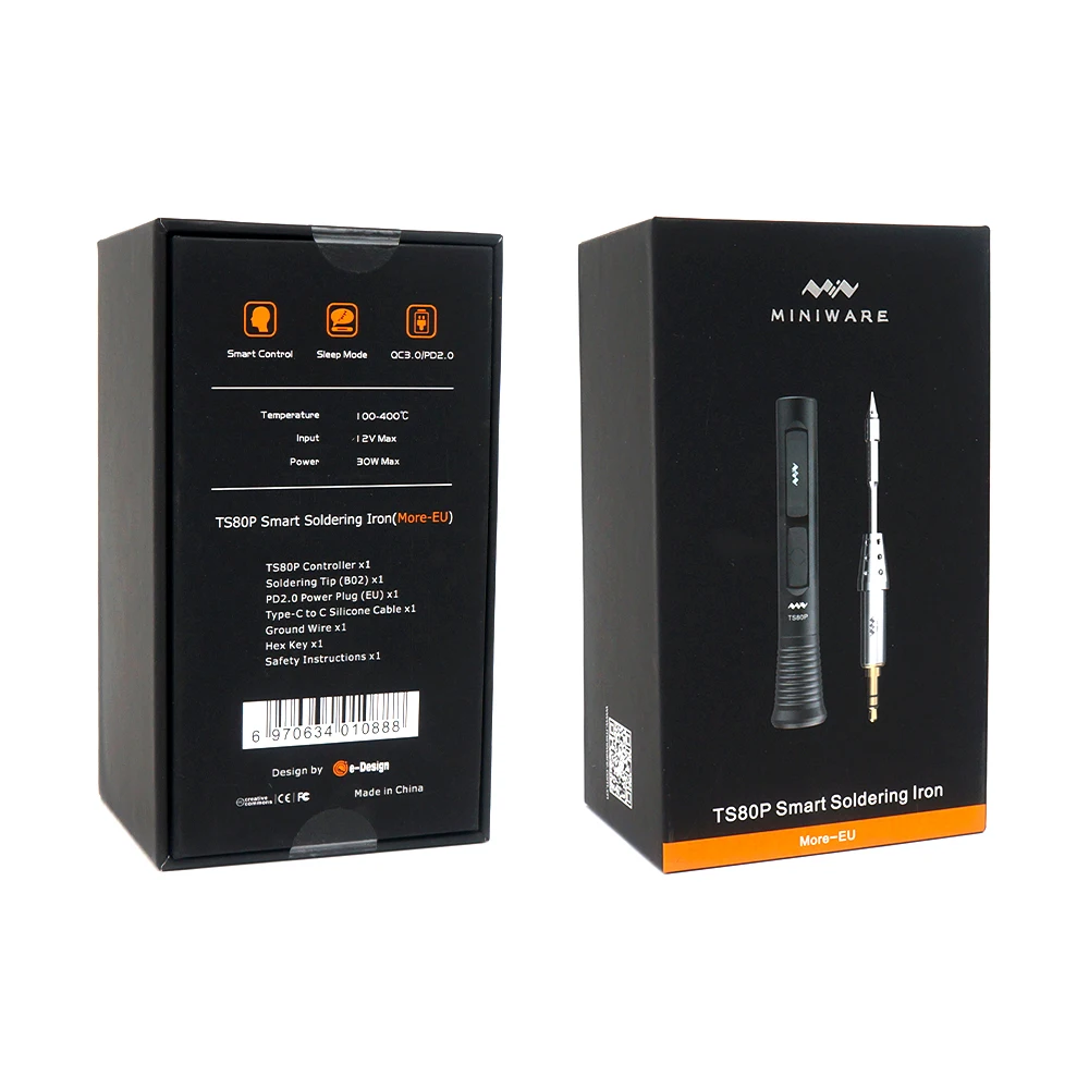 TS80P Soldering Iron Mini Smart Portable Digital Soldering Iron Tool Adjustable Temperature OLED Display With 30W Original Power 5