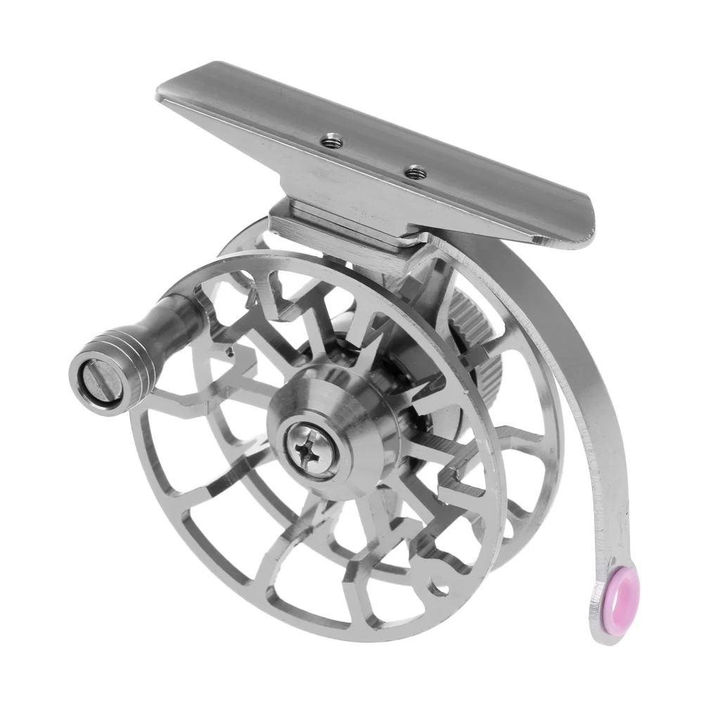 Dark Silver Metal Ultra-light Former Fly Fishing Reel Ice Fishing Wheel Ice Raft Fishing Accessories - Цвет: Dark Silver