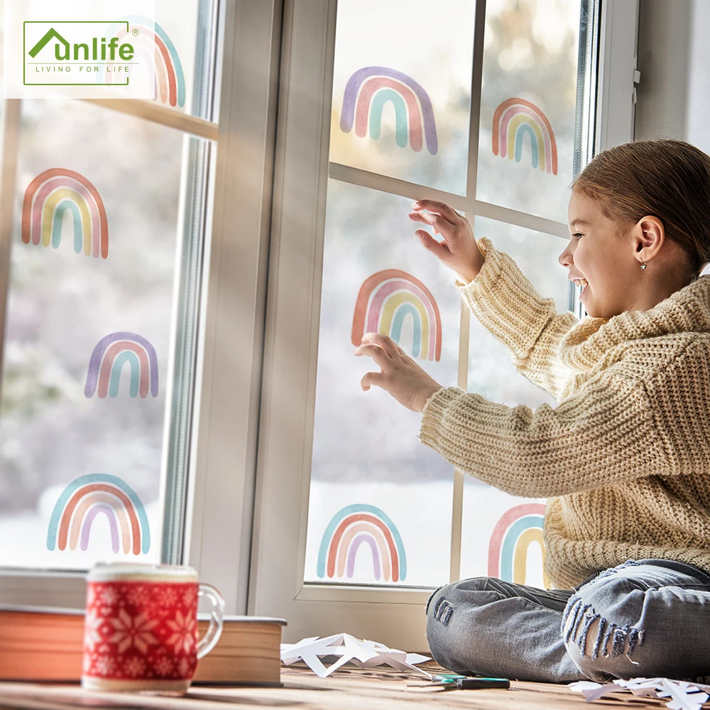 Funlife®Акварельные радужные настенные наклейки домашний декор мебель