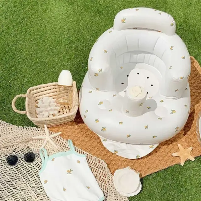 PVC Inflatable Baby Chair Bear Pattern Swimming Pool Inflatable Baby Seat for Travel Ride-ons Pool toys 2